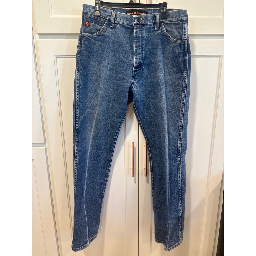 Wrangler FR Flame Resistant Original Fit Jeans Blue Denim HRC2  Mens
36x34 read